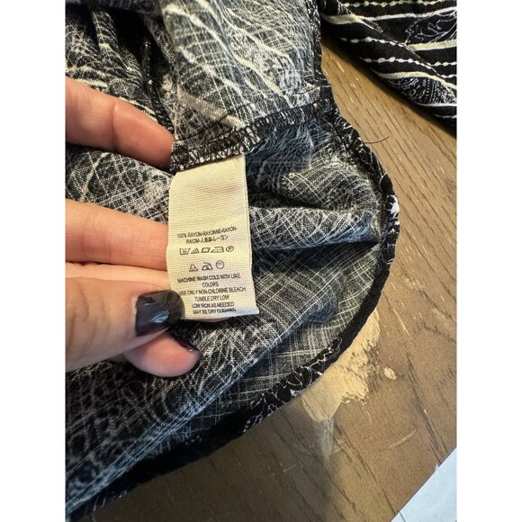 Free People Walking On A Dream Tunic Shirt Black Size Large Boho Long Sleeve - Picture 8 of 13